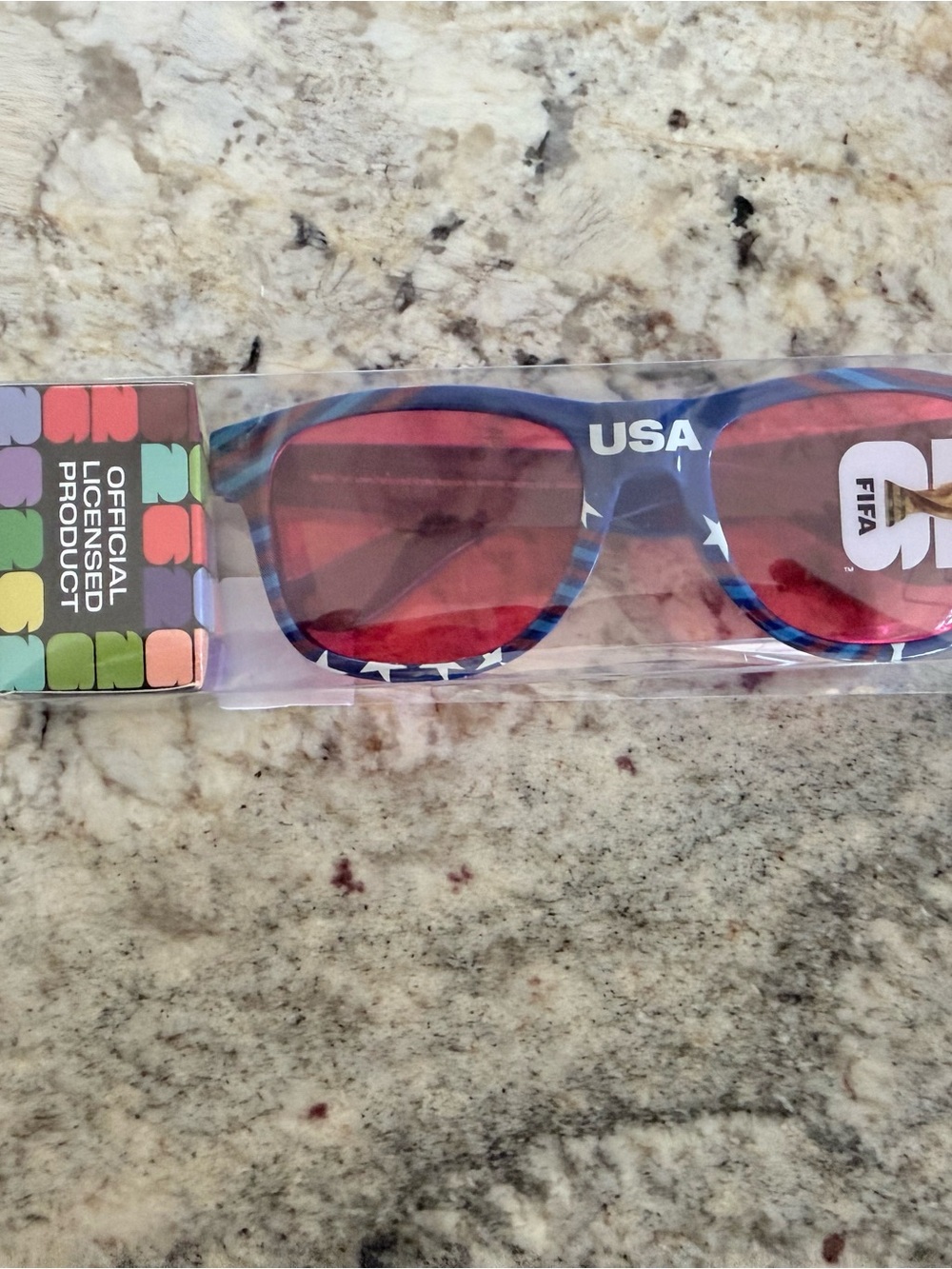 FIFA World Cup 2026 USA Flag Sunglasses with Red Lenses